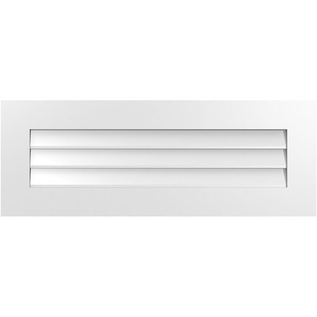 Ekena Millwork Vertical Surface Mount PVC Gable Vent: Non-Functional, w/3-1/2"W x 1"H, Standard Frame, 38"W x 14"H GVPVE38X1401SN